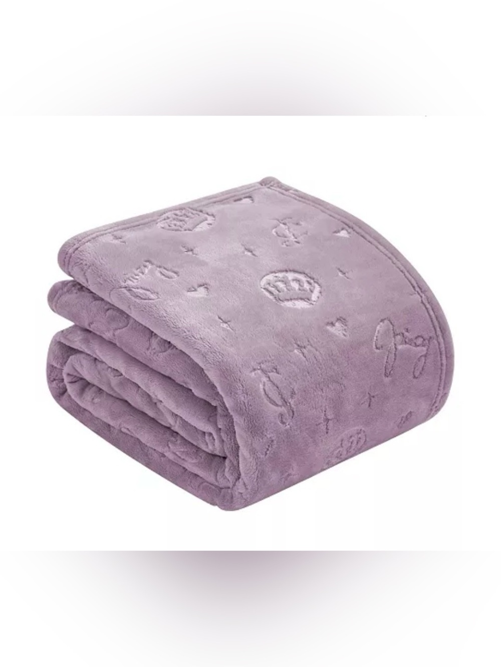 Juicy Couture Lilac Embossed Plush Throw Blanket